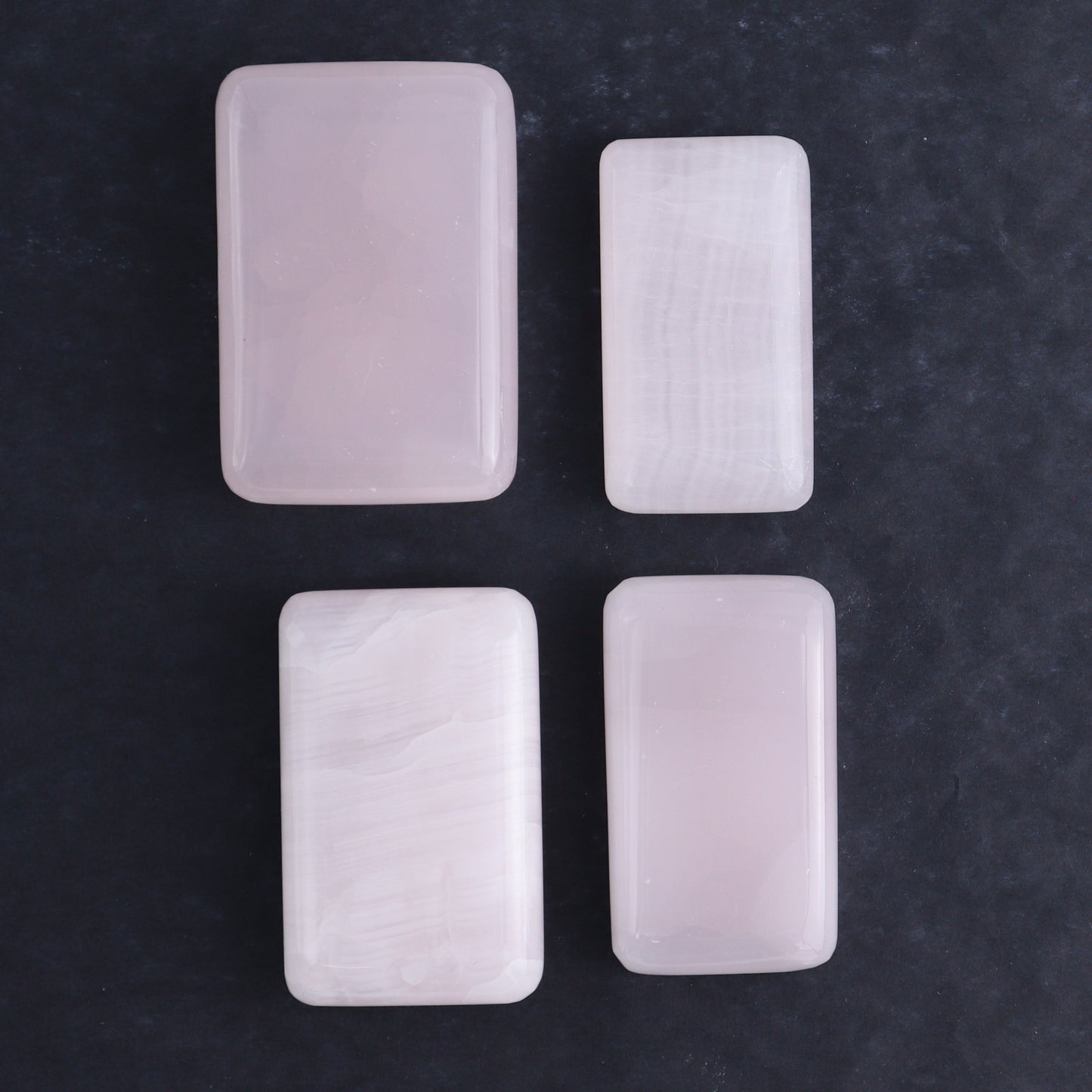 Pink Mangano Calcite Rectangles Set of 8 - Expert Wholesale and Supplier of Wholesale Crystals & Bulk Gemstones, ["Calcite","Madagascar","Pink Calcite","Rectangle"]