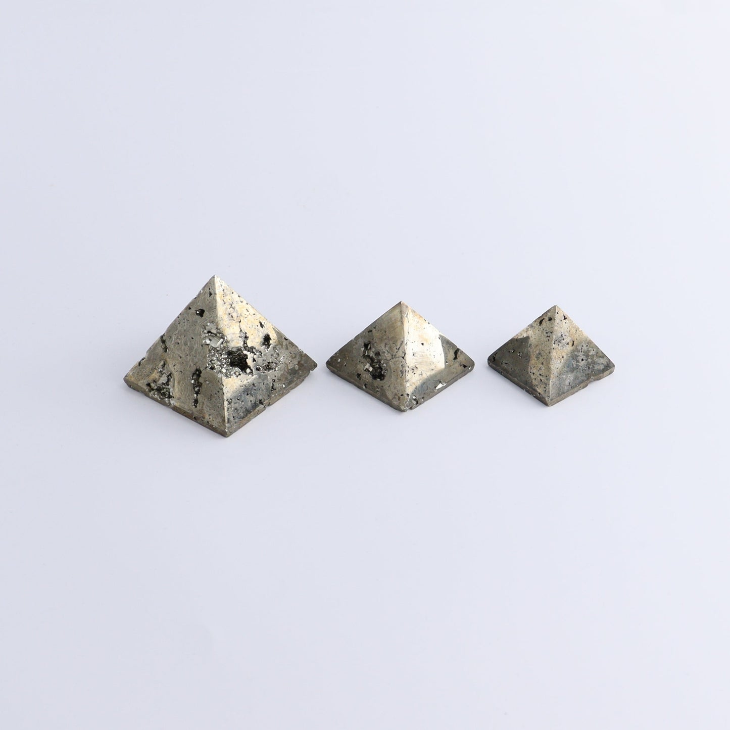 Pyrite Pyramids Set of 9 - Expert Wholesale and Supplier of Wholesale Crystals & Bulk Gemstones, ["Pyramids","Pyrite"]