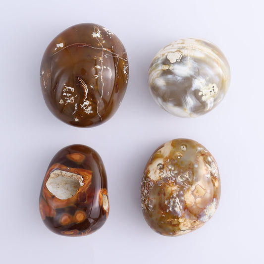 Carnelian Large Palm Stones Set of 4