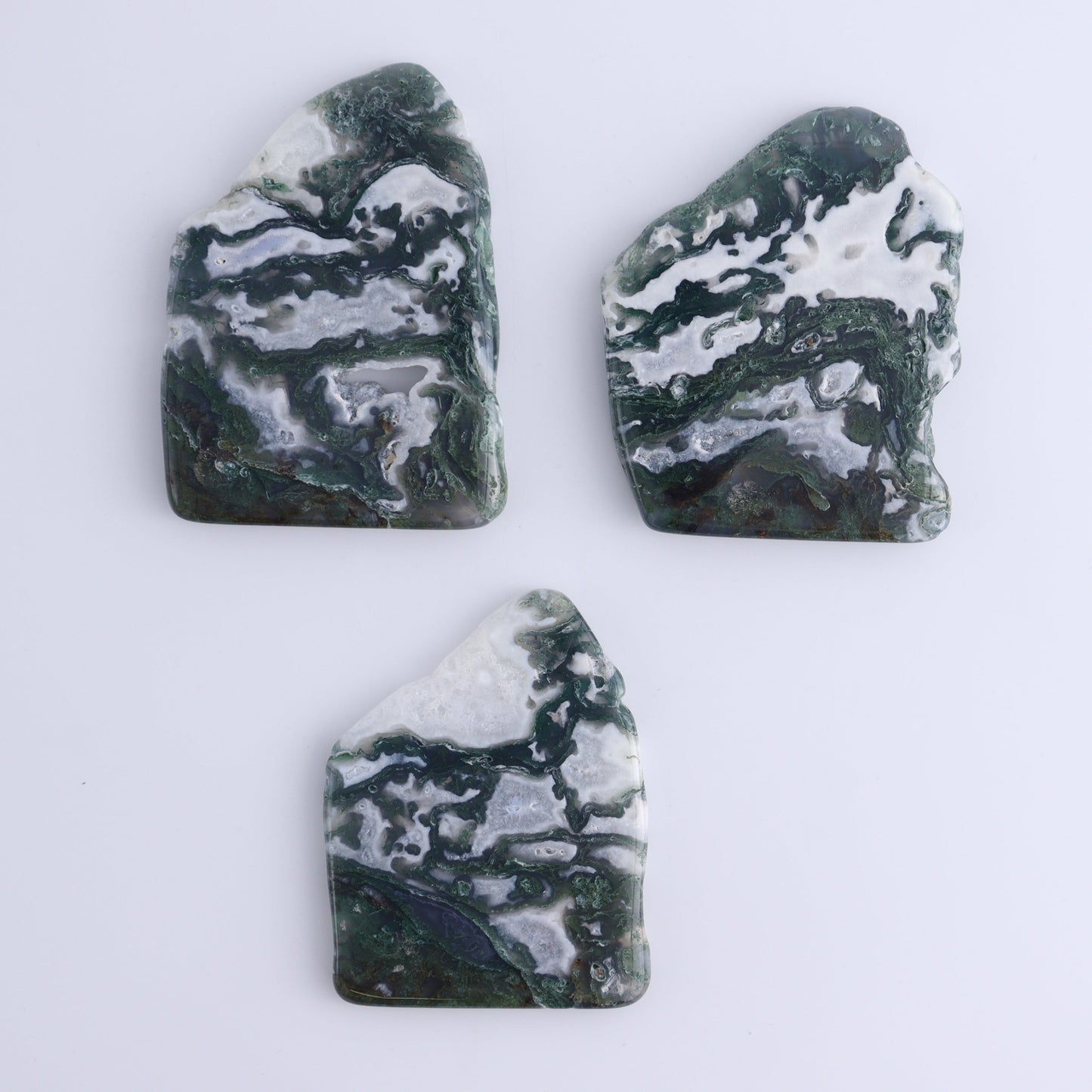 Moss Agate Slices & Slabs Set of 3 - Expert Wholesale and Supplier of Wholesale Crystals & Bulk Gemstones, ["Agate","Moss Agate","Slices and Slabs"]