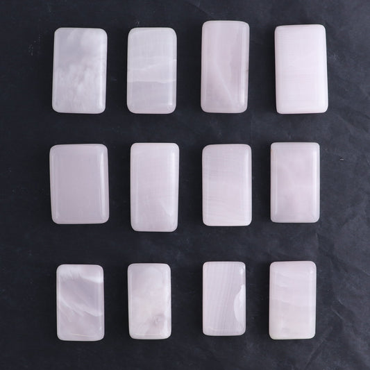 Pink Mangano Calcite Rectangles Set of 12 - Expert Wholesale and Supplier of Wholesale Crystals & Bulk Gemstones, ["Pink Calcite"]