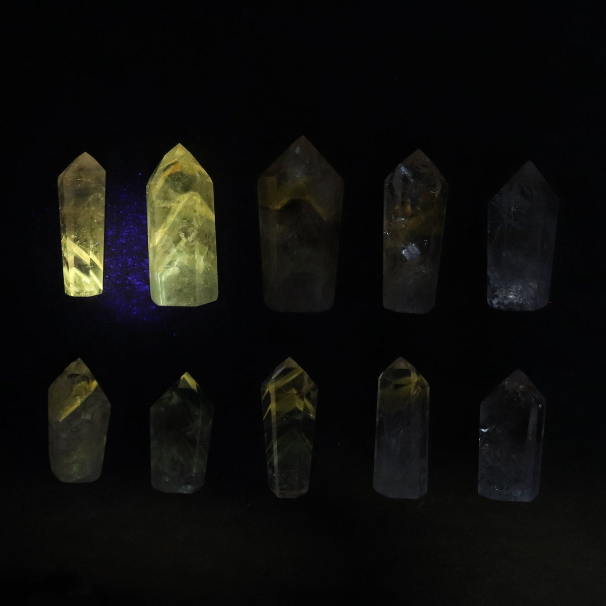 Powellite Amethyst UV Reactive Towers Set of 10