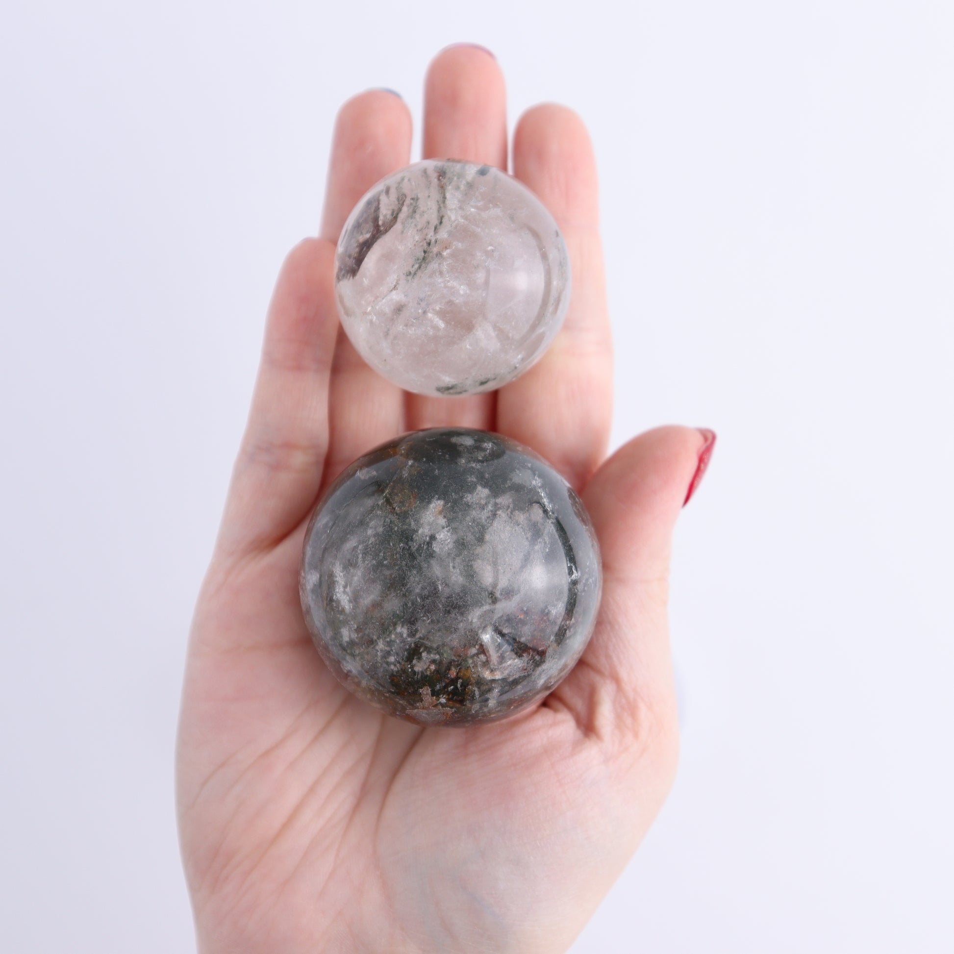 Garden Quartz Spheres Set of 6 - Expert Wholesale and Supplier of Wholesale Crystals & Bulk Gemstones, ["Garden Quartz","Quartz","Spheres"]