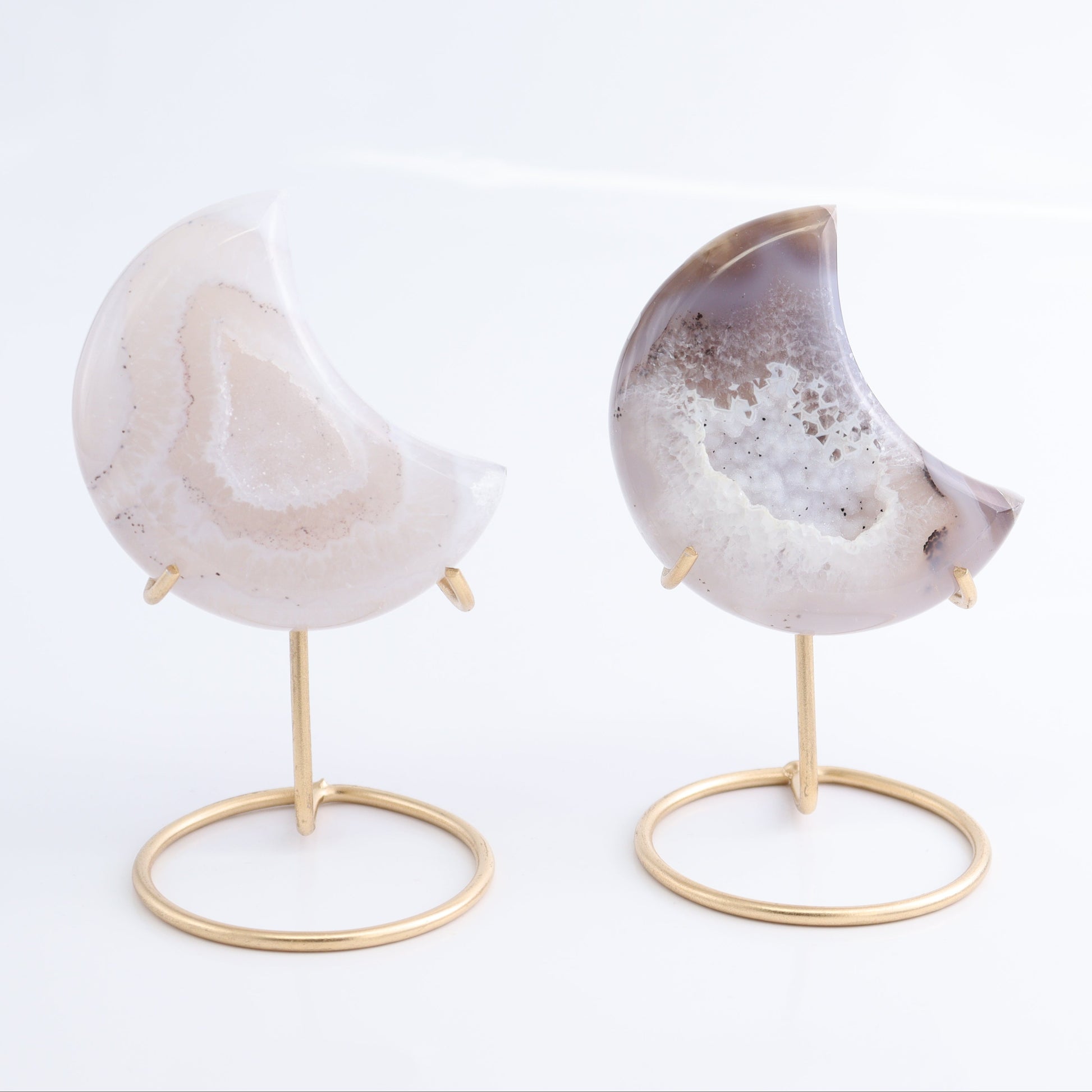 Agate Moons with Stand Set of 5 - Expert Wholesale and Supplier of Wholesale Crystals & Bulk Gemstones, ["Agate","Brazil","moons"]