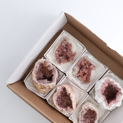 Pink Amethyst Geodes Set of 6