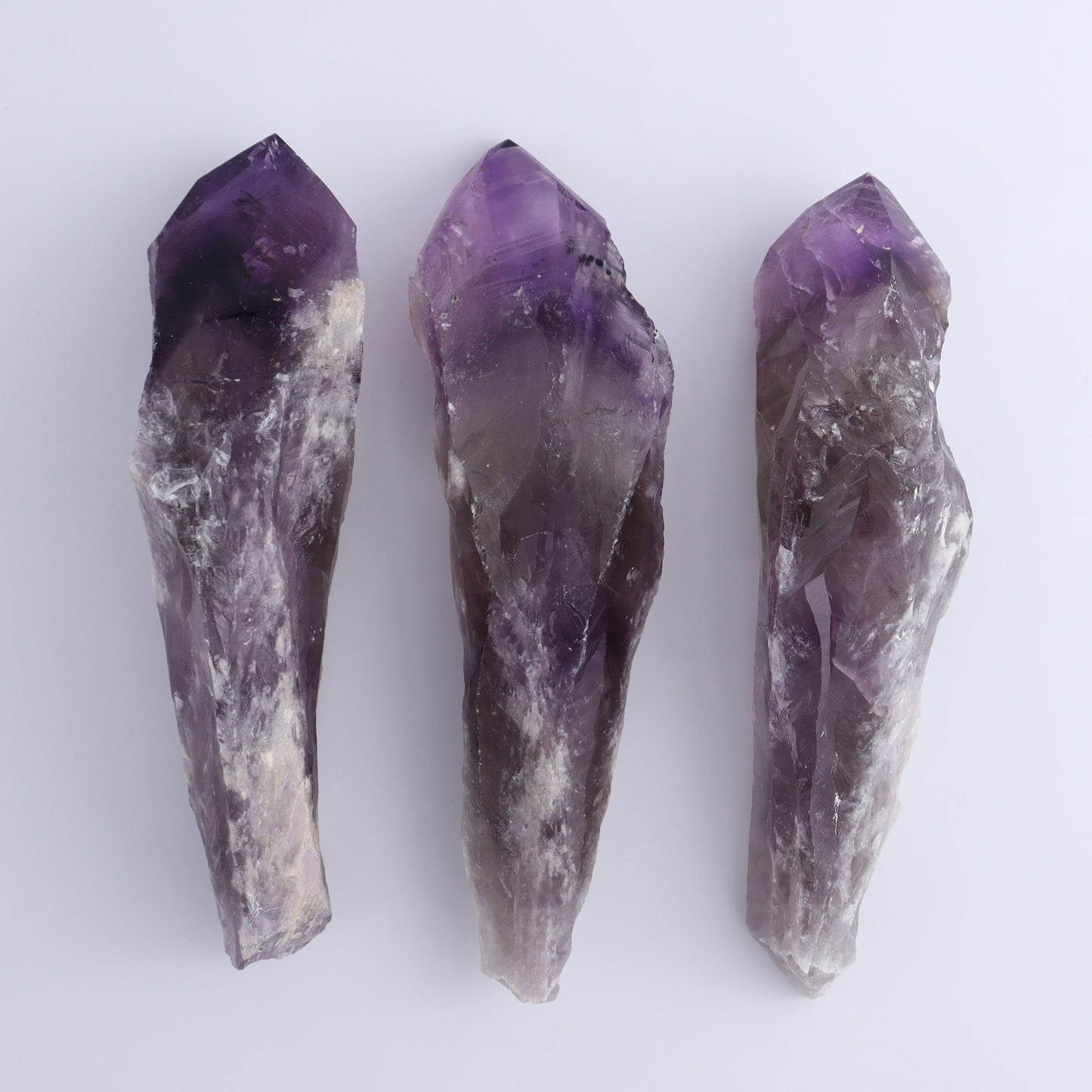Amethyst Polished Tips Set of 3 - Expert Wholesale and Supplier of Wholesale Crystals & Bulk Gemstones, ["Amethyst","Polished Tip"]