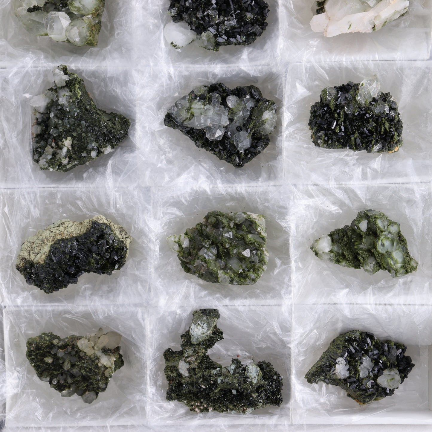 Epidote Set of 15 - Expert Wholesale and Supplier of Wholesale Crystals & Bulk Gemstones, ["epidote","flat","Flats"]