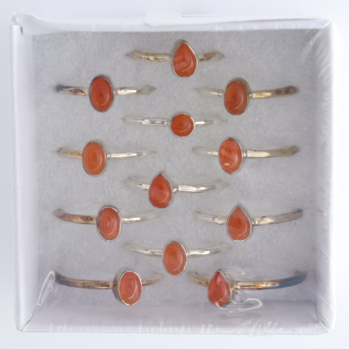 Carnelian Rings Set of 12