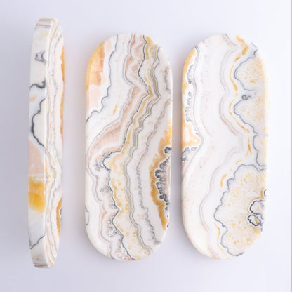 One Oval Dish Mexican Onyx/Calcite White Zebra - Expert Wholesale and Supplier of Wholesale Crystals & Bulk Gemstones, ["Calcite","Catalog Onyx","Decorative Dish","Mexico","onyx"]