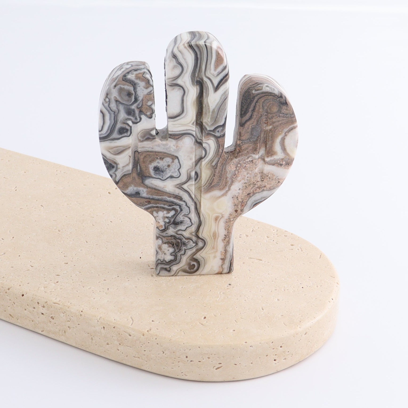 One Cactus Mexican Onyx/Calcite White & Pink Zebra 12 cm - Expert Wholesale and Supplier of Wholesale Crystals & Bulk Gemstones, ["Cactus","Calcite","Catalog Onyx","Mexico","onyx"]