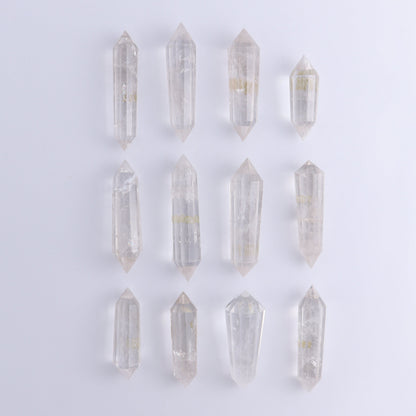 Quartz Faceted Double Points Set of 12 - Expert Wholesale and Supplier of Wholesale Crystals & Bulk Gemstones, ["Brazil","Clear Quartz","close_50","Mixed Carvings","Quartz"]