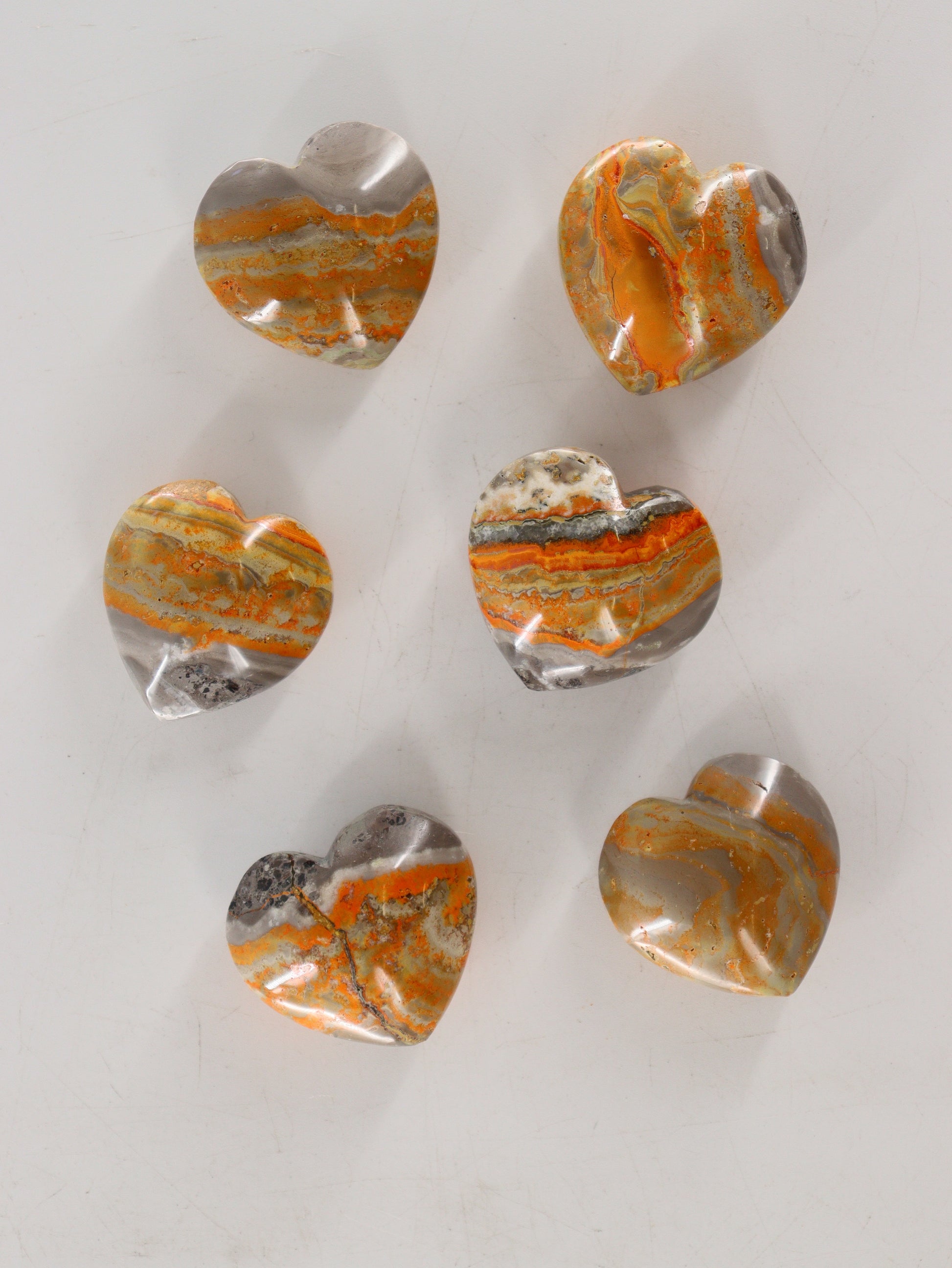 Bumblebee Jasper Hearts Set of 6 - Expert Wholesale and Supplier of Wholesale Crystals & Bulk Gemstones, []
