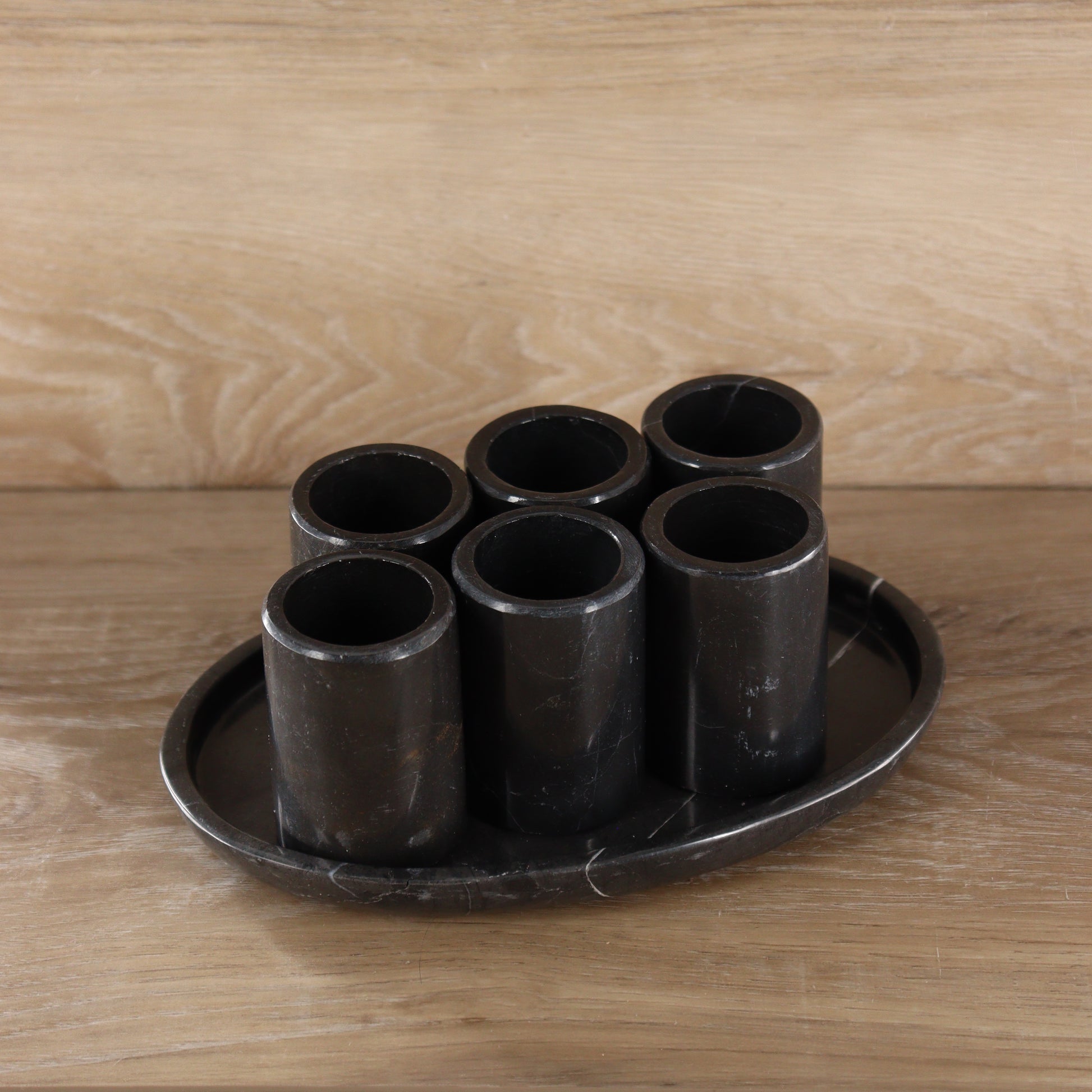 Black Marble Shot Glass Set of 6 - Expert Vendor of Wholesale Crystals