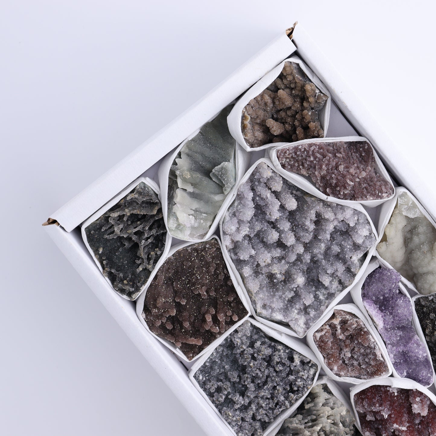 Uruguay Amethyst Clusters with Formations Flat of 19 - Expert Wholesale and Supplier of Wholesale Crystals & Bulk Gemstones, ["Amethyst","Clusters","Formations","Uruguay"]