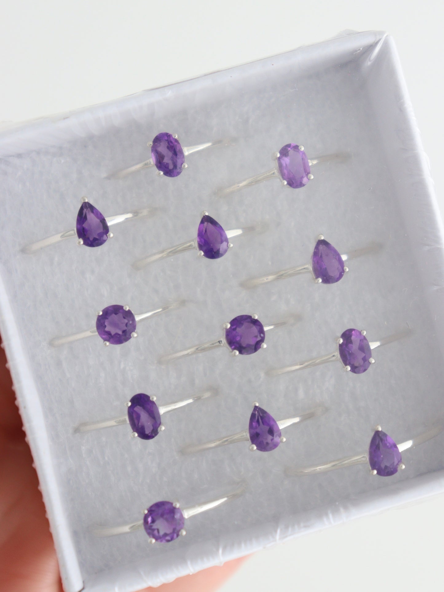 Sterling Silver Amethyst Rings Box of 12 - Expert Wholesale and Supplier of Wholesale Crystals & Bulk Gemstones, ["amethyst","rings"]