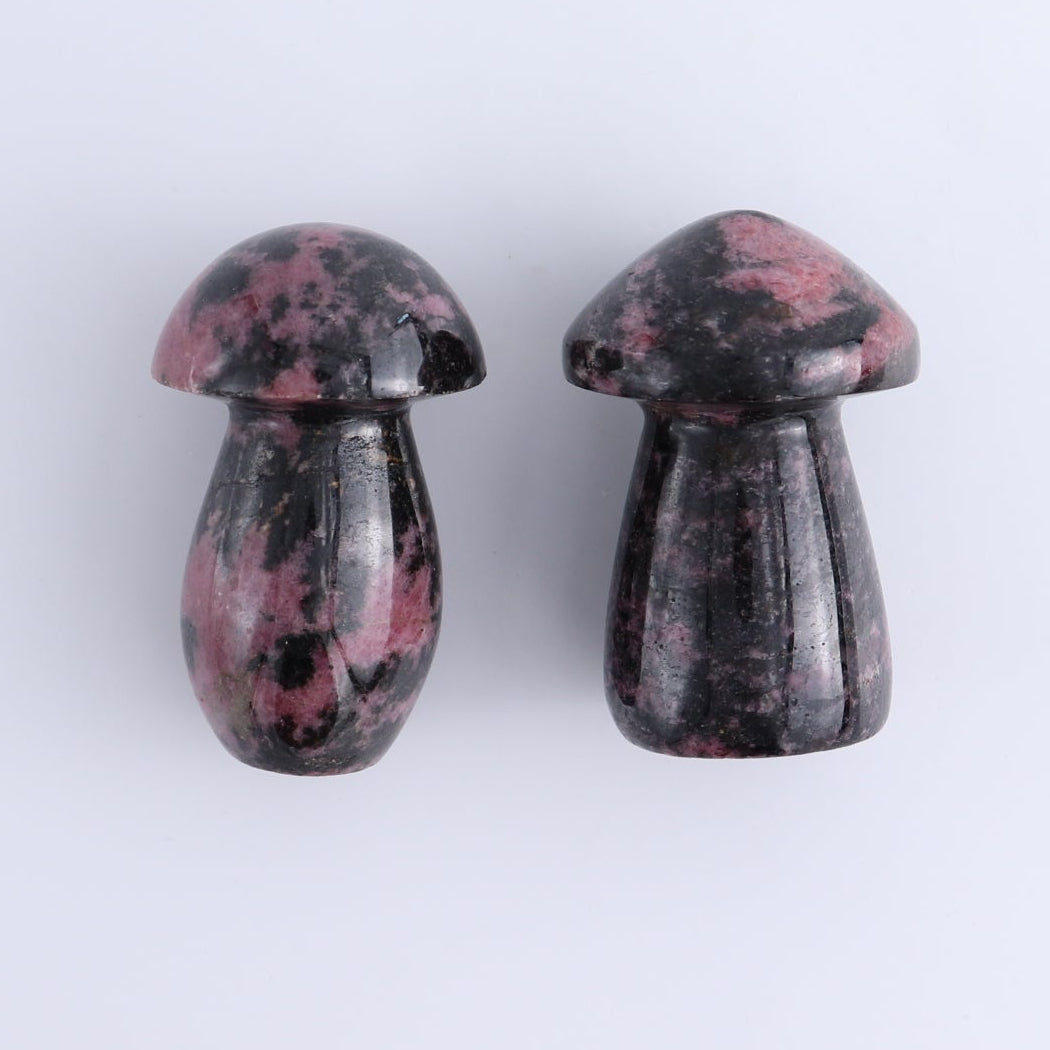 Rhodonite Mushrooms Set of 8 - Expert Wholesale and Supplier of Wholesale Crystals & Bulk Gemstones, ["Mushrooms","Rhodonite"]