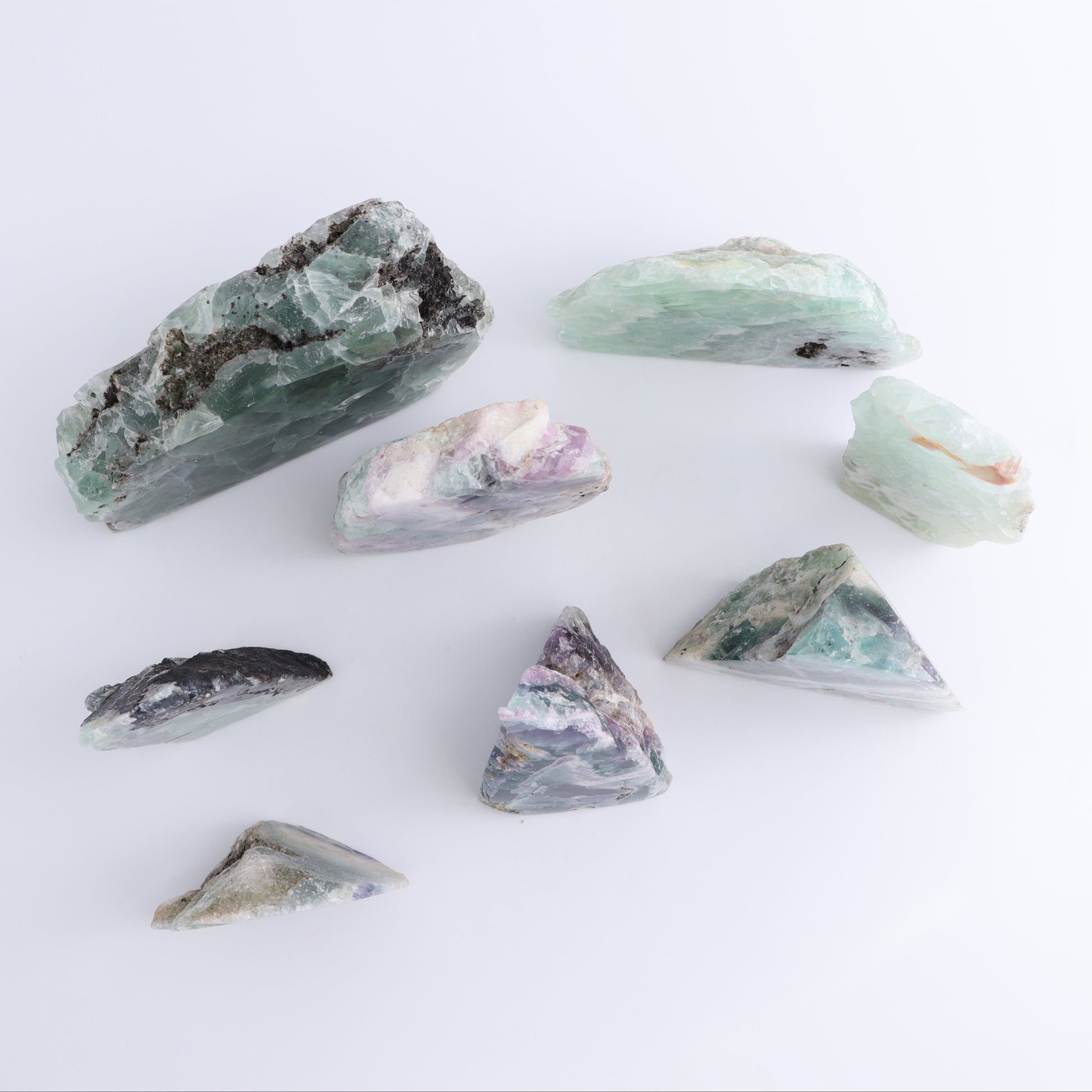 Fluorite Face Polished Set of 8 - Expert Wholesale and Supplier of Wholesale Crystals & Bulk Gemstones, ["Face Polished","Fluorite","Mexico"]