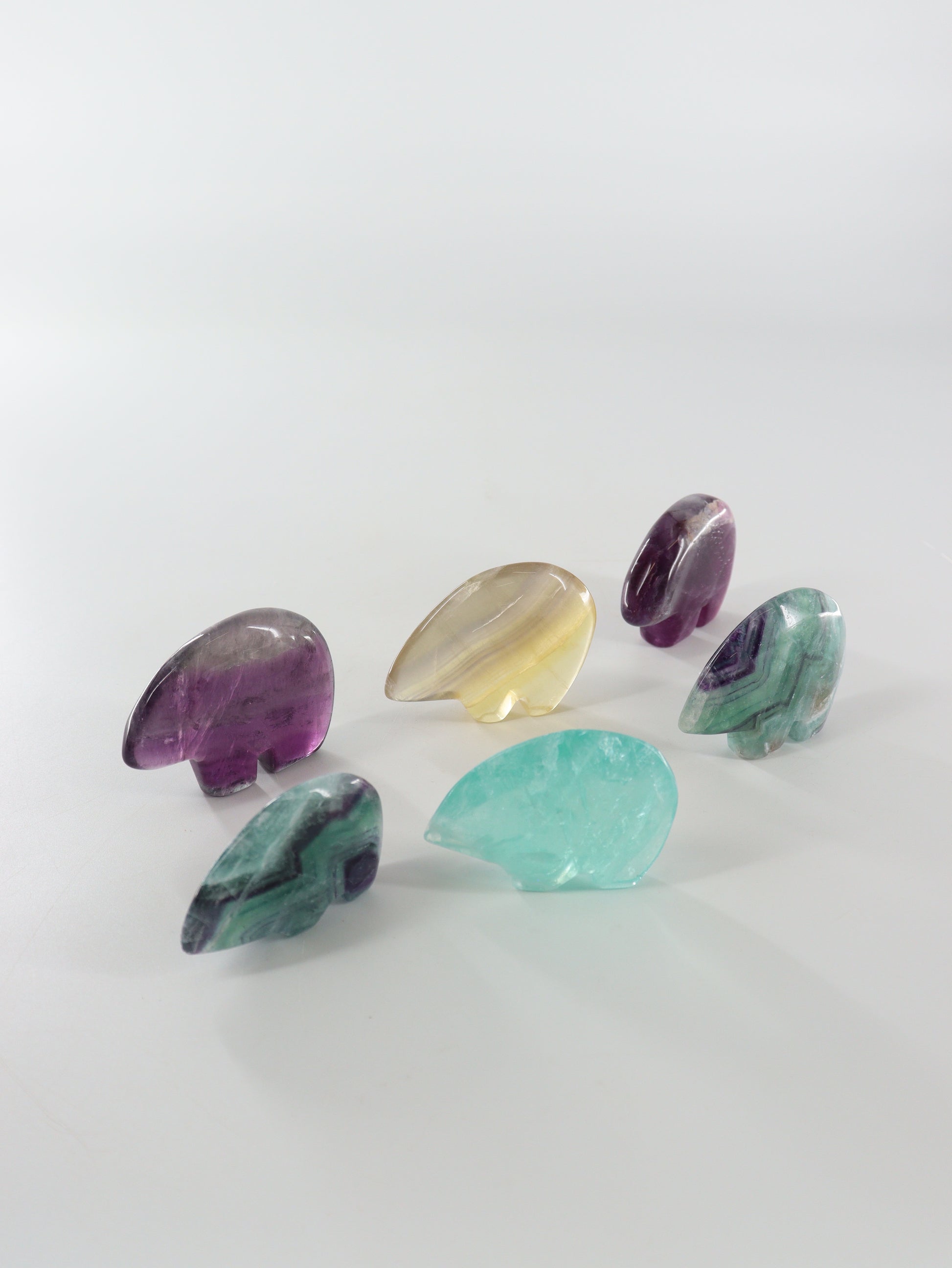 Fluorite Bear Animal Carvings Set of 6 - Expert Wholesale and Supplier of Wholesale Crystals & Bulk Gemstones, []