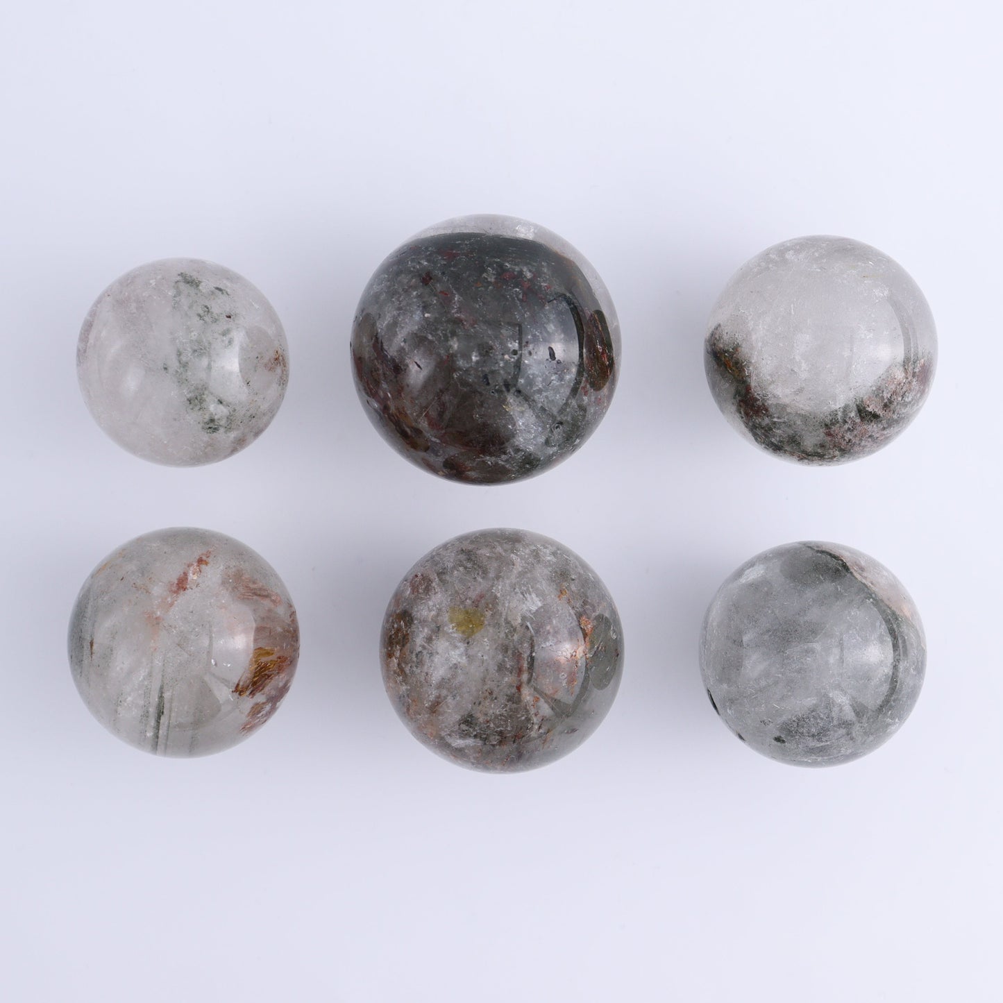 Garden Quartz Spheres Set of 6 - Expert Wholesale and Supplier of Wholesale Crystals & Bulk Gemstones, ["Garden Quartz","Quartz","Spheres"]
