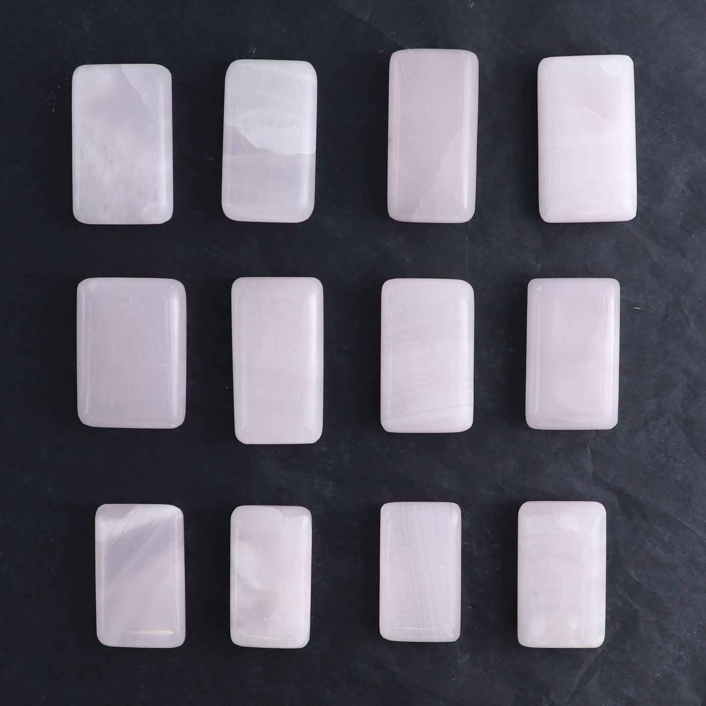 Pink Mangano Calcite Rectangles Set of 12