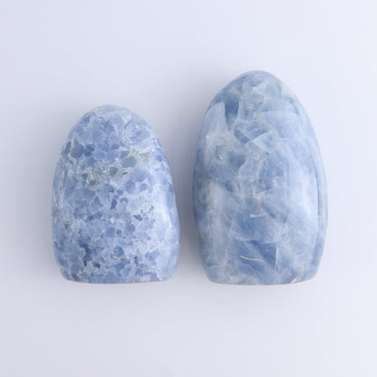 Blue Calcite Freeforms Set of 9