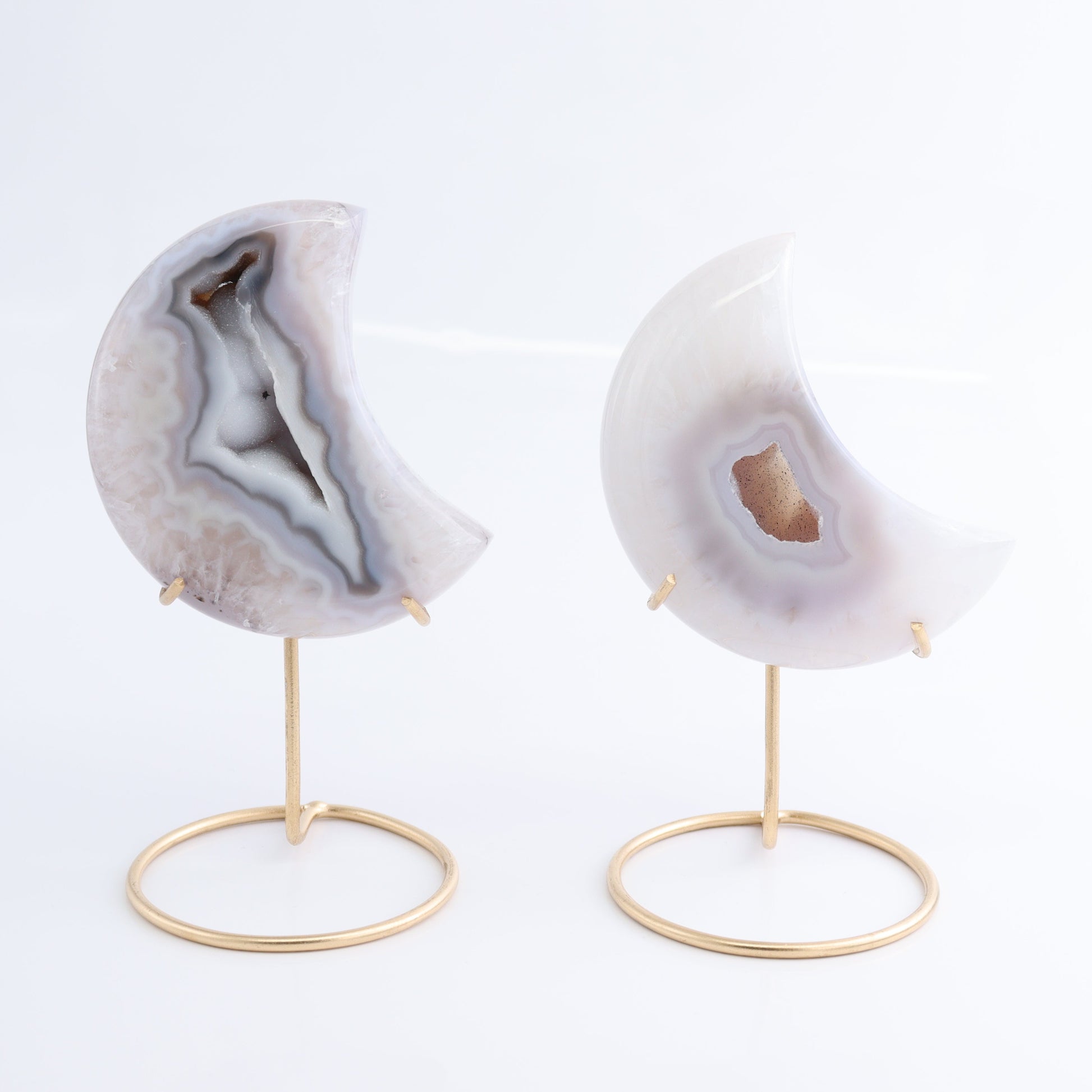 Agate Moons with Stand Set of 5 - Expert Wholesale and Supplier of Wholesale Crystals & Bulk Gemstones, ["Agate","Brazil","moons"]