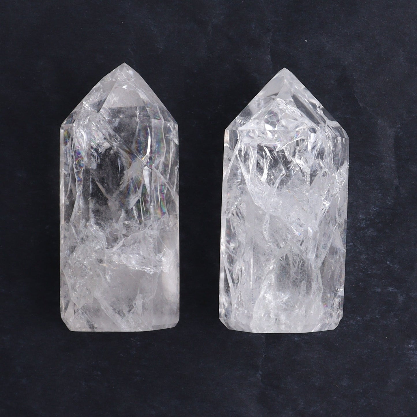 Crackled Quartz Towers Set of 6 - Expert Wholesale and Supplier of Wholesale Crystals & Bulk Gemstones, ["Clear Quartz","Crackled","Points","Quartz","Towers"]