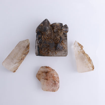 Inclusion Quartz Freeform Set of 4 from Madagascar - Expert Wholesale and Supplier of Wholesale Crystals & Bulk Gemstones, ["close_70","Freeform","Madagascar","Quartz"]