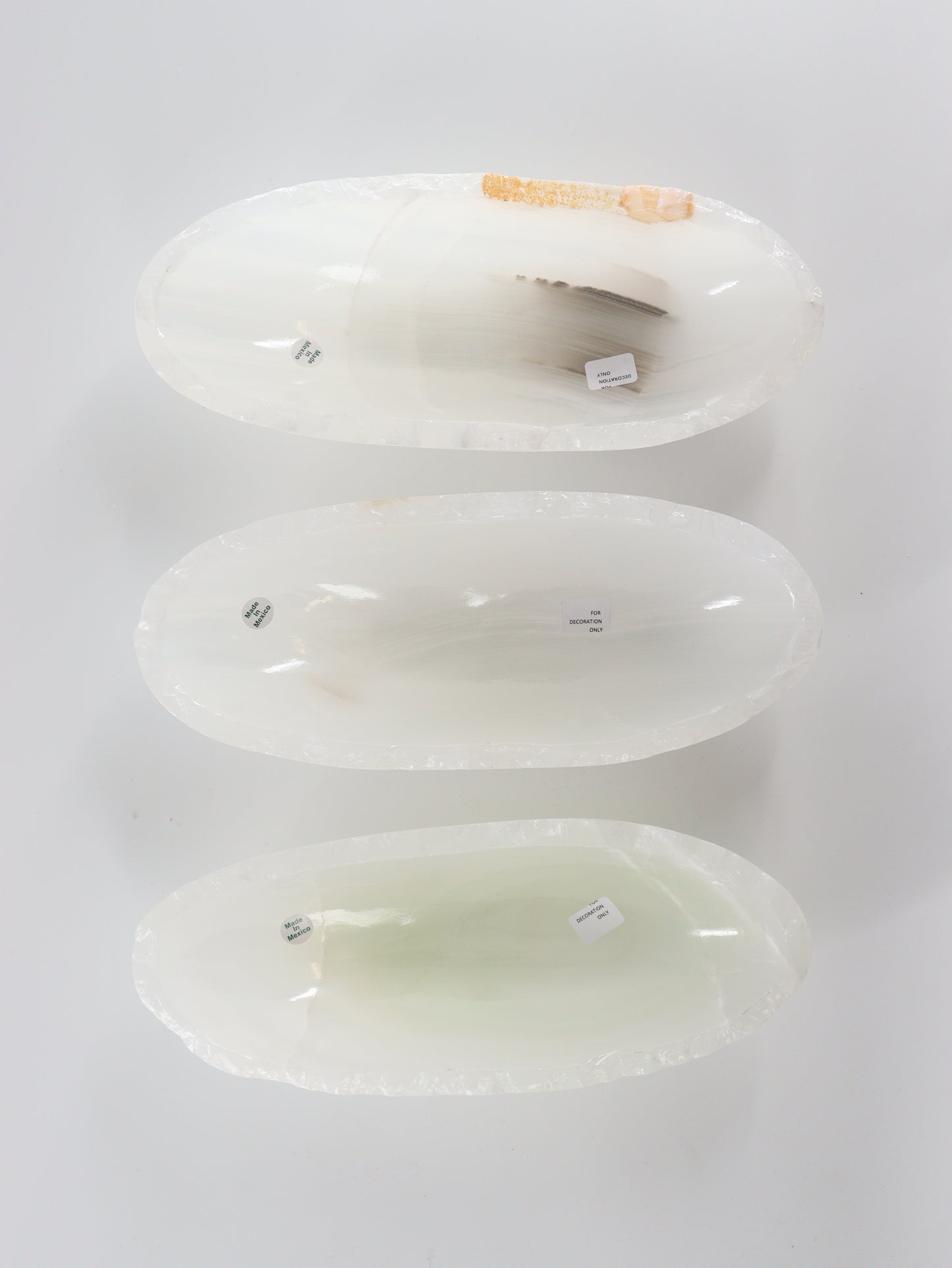 White Onyx Bowls Set of 3 - Expert Supplier of Wholesale Crystals & Bulk Gemstones