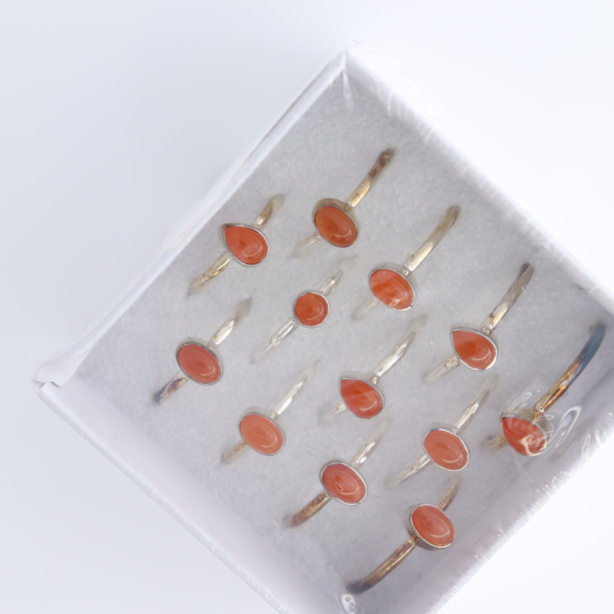 Carnelian Rings Set of 12