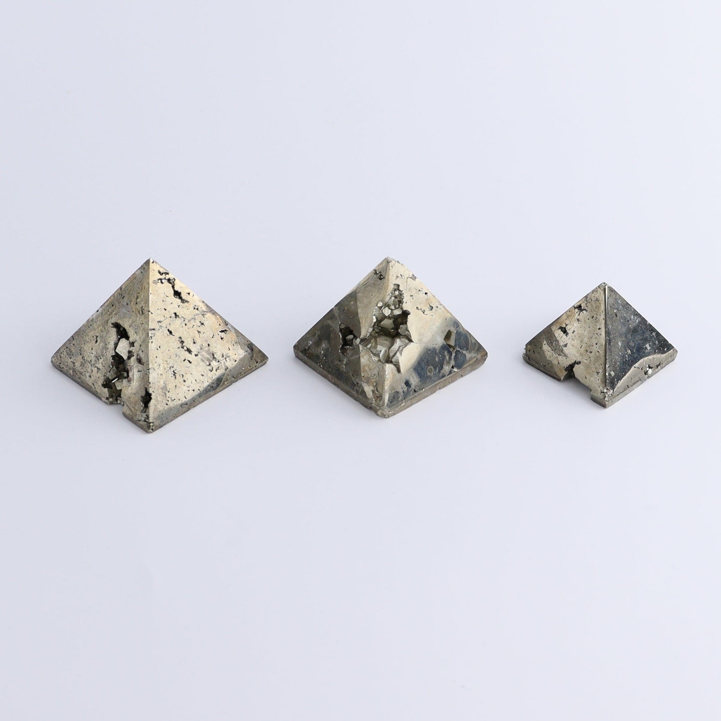 Pyrite Pyramids Set of 9 - Expert Wholesale and Supplier of Wholesale Crystals & Bulk Gemstones, ["Pyramids","Pyrite"]