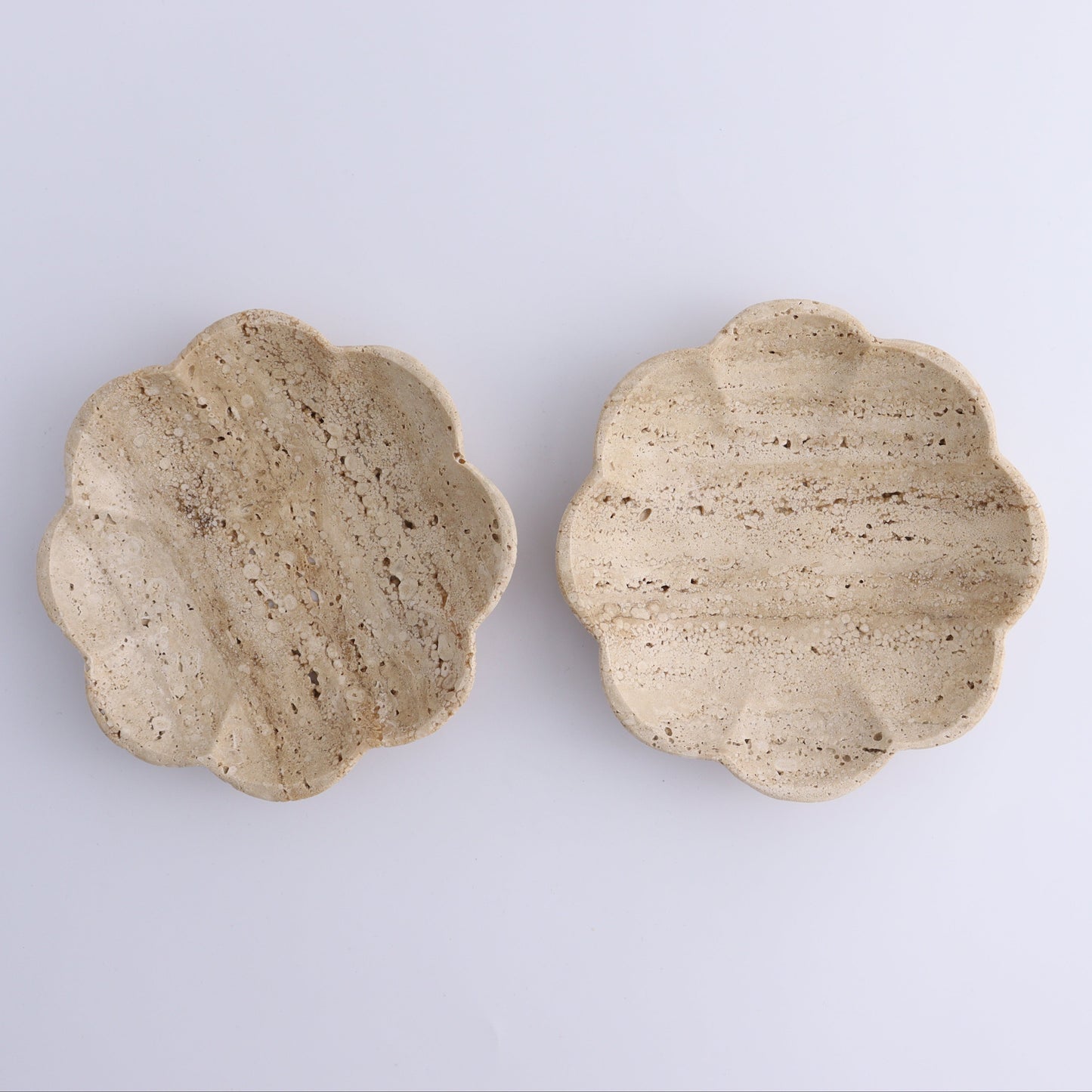 One Travertine Scalloped Dish 14 cm - Expert Wholesale and Supplier of Wholesale Crystals & Bulk Gemstones, ["Catalog Onyx","Decorative Dish","Mexico","Travertine"]