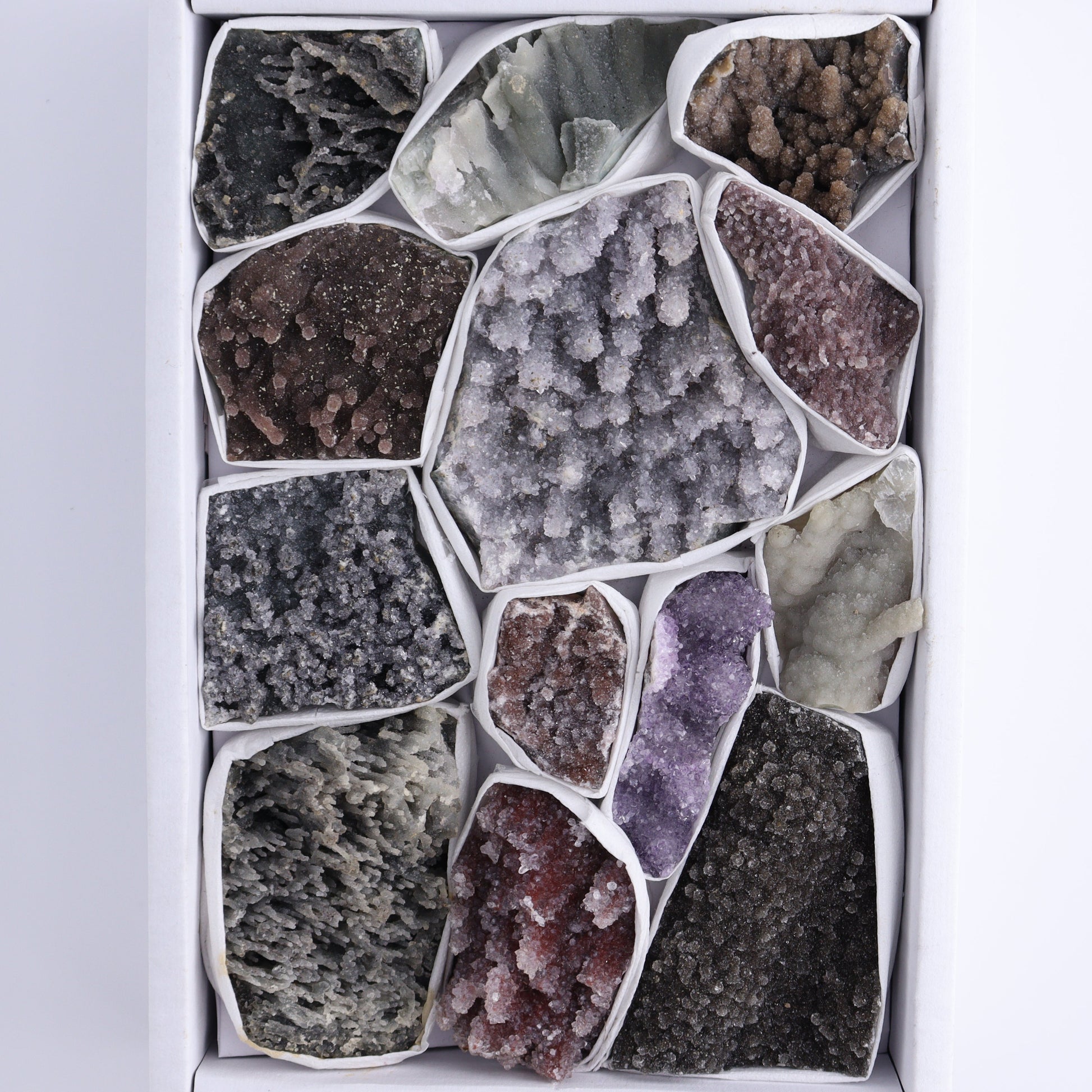 Uruguay Amethyst Clusters with Formations Flat of 19 - Expert Wholesale and Supplier of Wholesale Crystals & Bulk Gemstones, ["Amethyst","Clusters","Formations","Uruguay"]