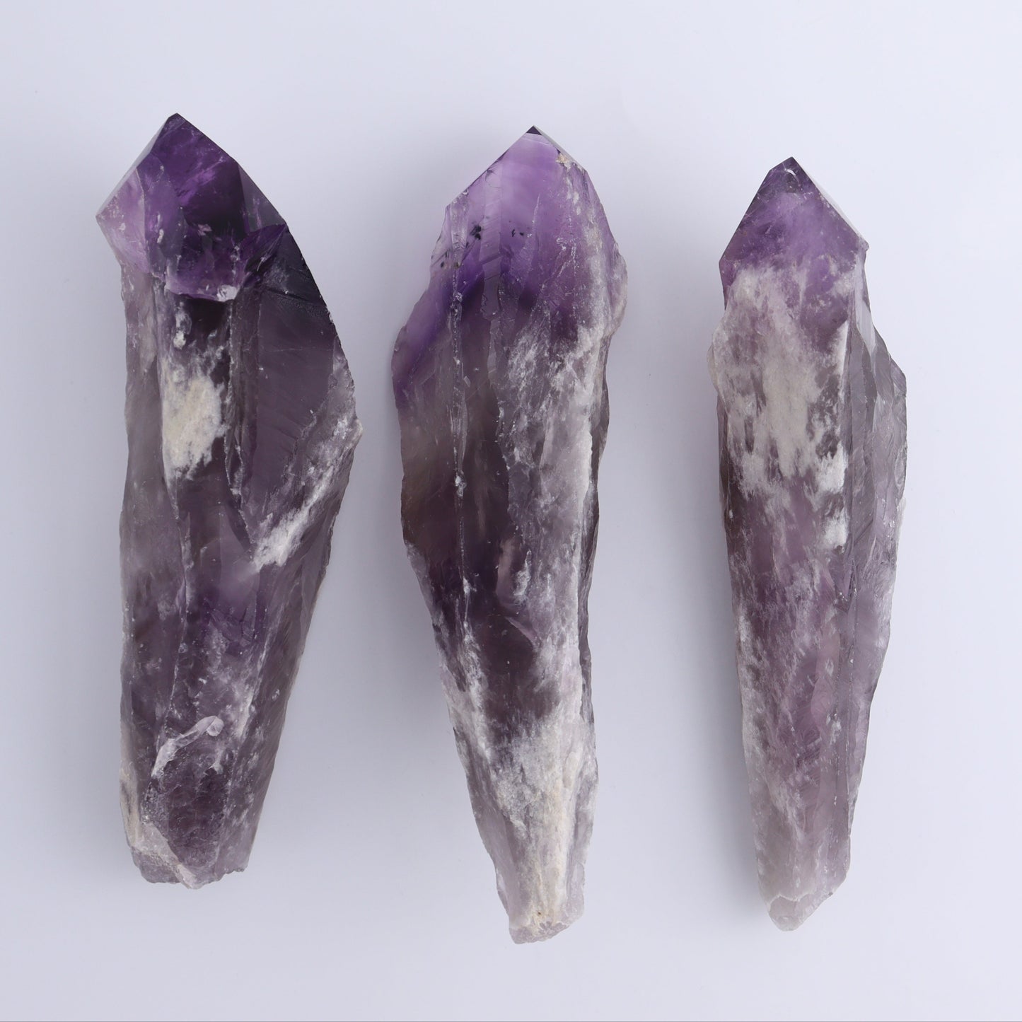 Amethyst Polished Tips Set of 3 - Expert Wholesale and Supplier of Wholesale Crystals & Bulk Gemstones, ["Amethyst","Polished Tip"]