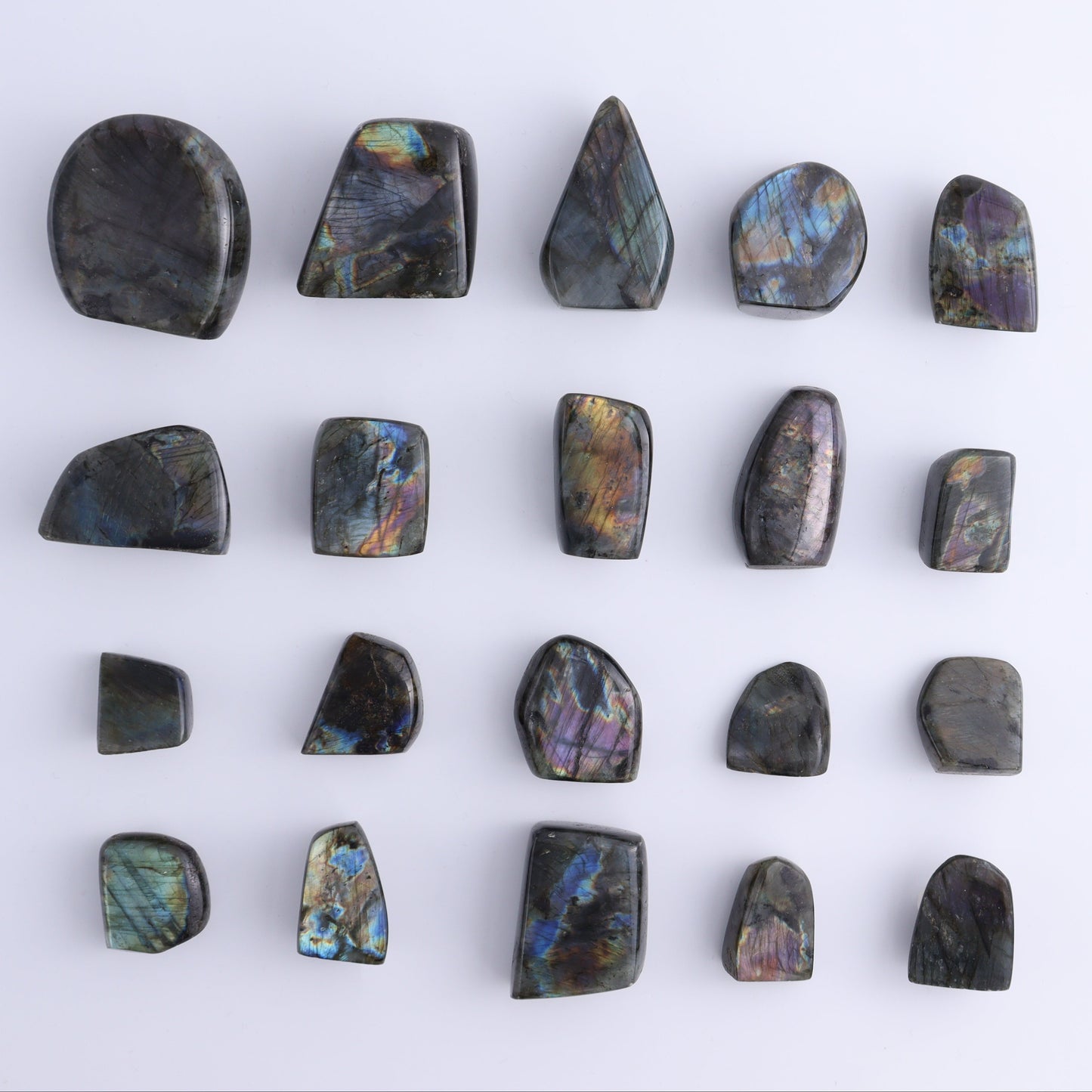 Labradorite Freeform Set of 20 - Expert Wholesale and Supplier of Wholesale Crystals & Bulk Gemstones, ["Freeforms","Labradorite","Madagascar"]