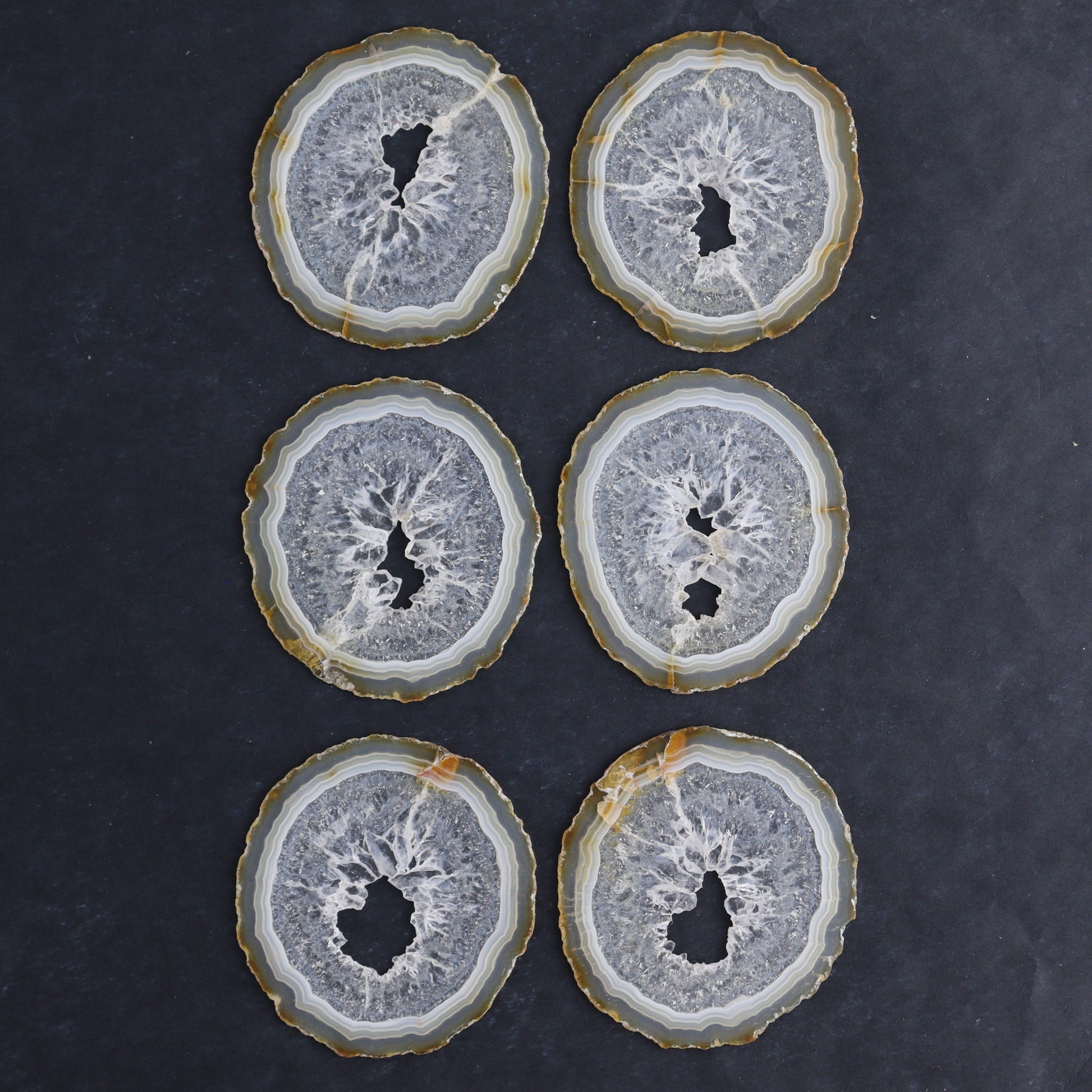 Iris Agate Slices Set of 6 - Expert Wholesale and Supplier of Wholesale Crystals & Bulk Gemstones, ["Agate","Iris Agate","Slices and Slabs"]