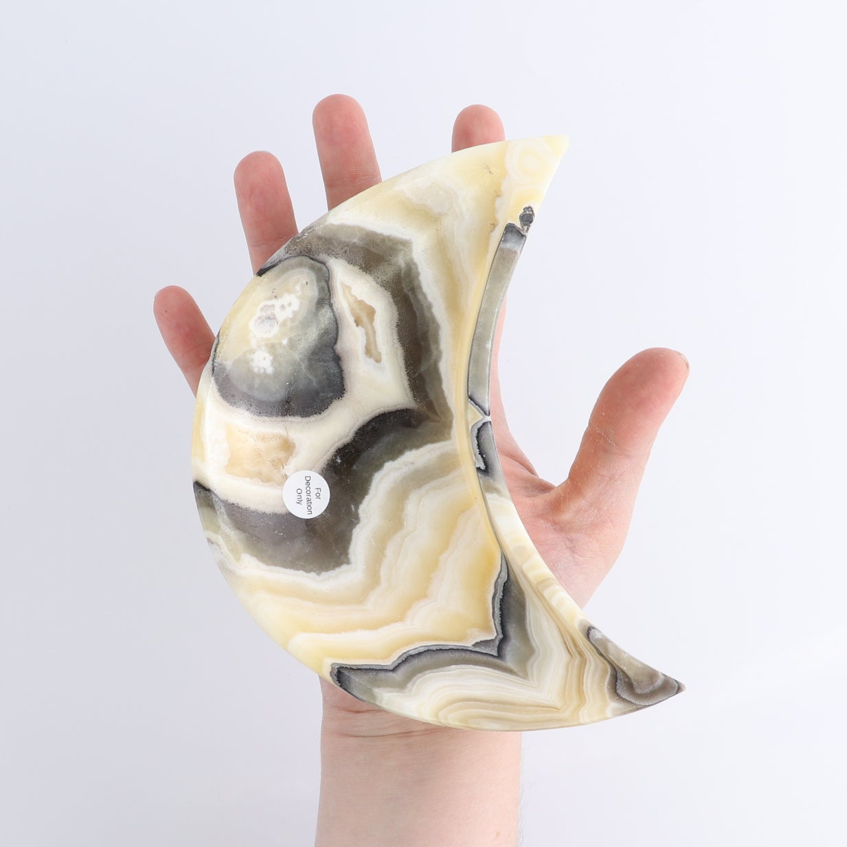 One Mexican Onyx/Calcite Zebra Moon Dish