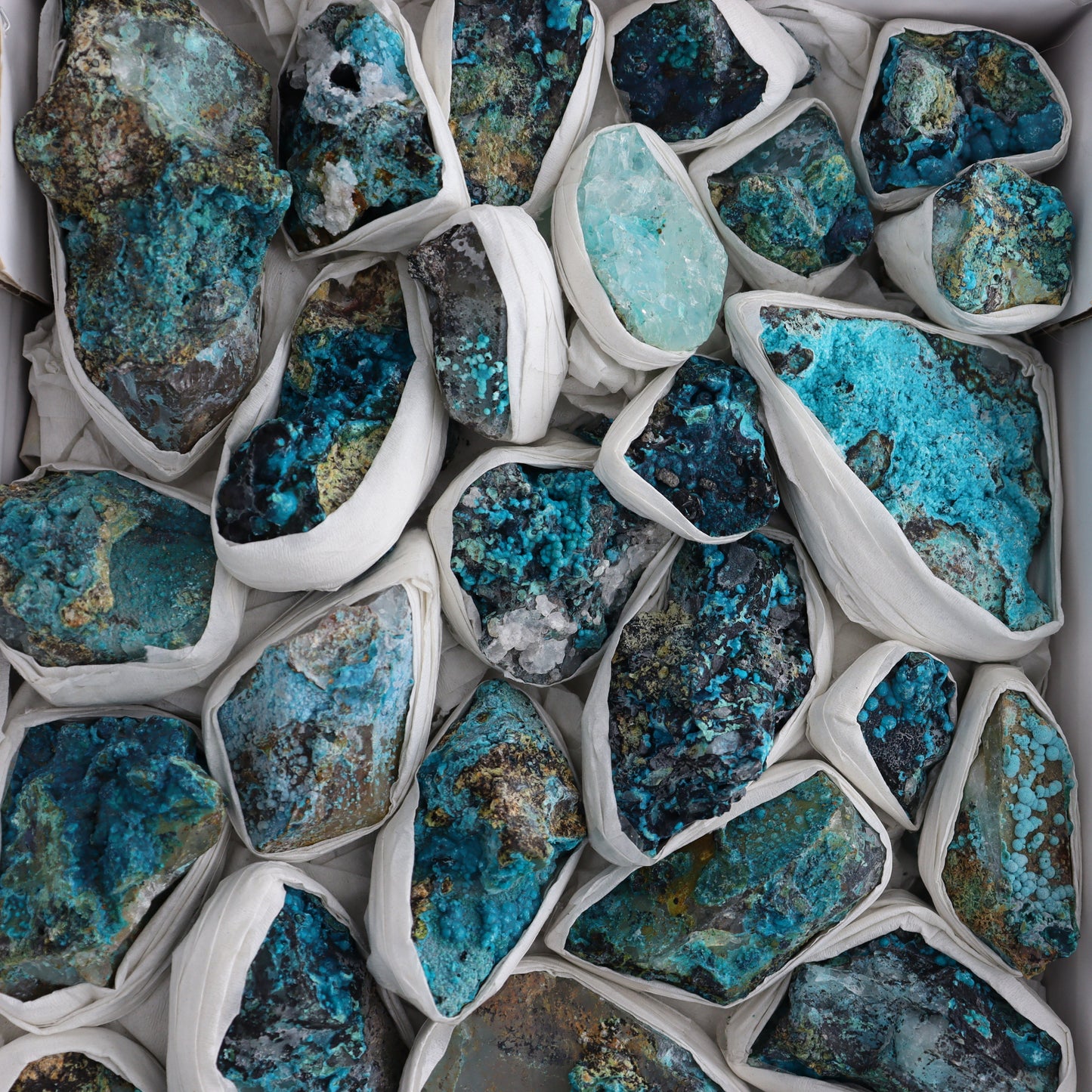 Chrysocolla with Quartz Roughs Flat - Expert Wholesale and Supplier of Wholesale Crystals & Bulk Gemstones, ["Chrysocolla","Flats","Freeforms","Peru","Rough"]