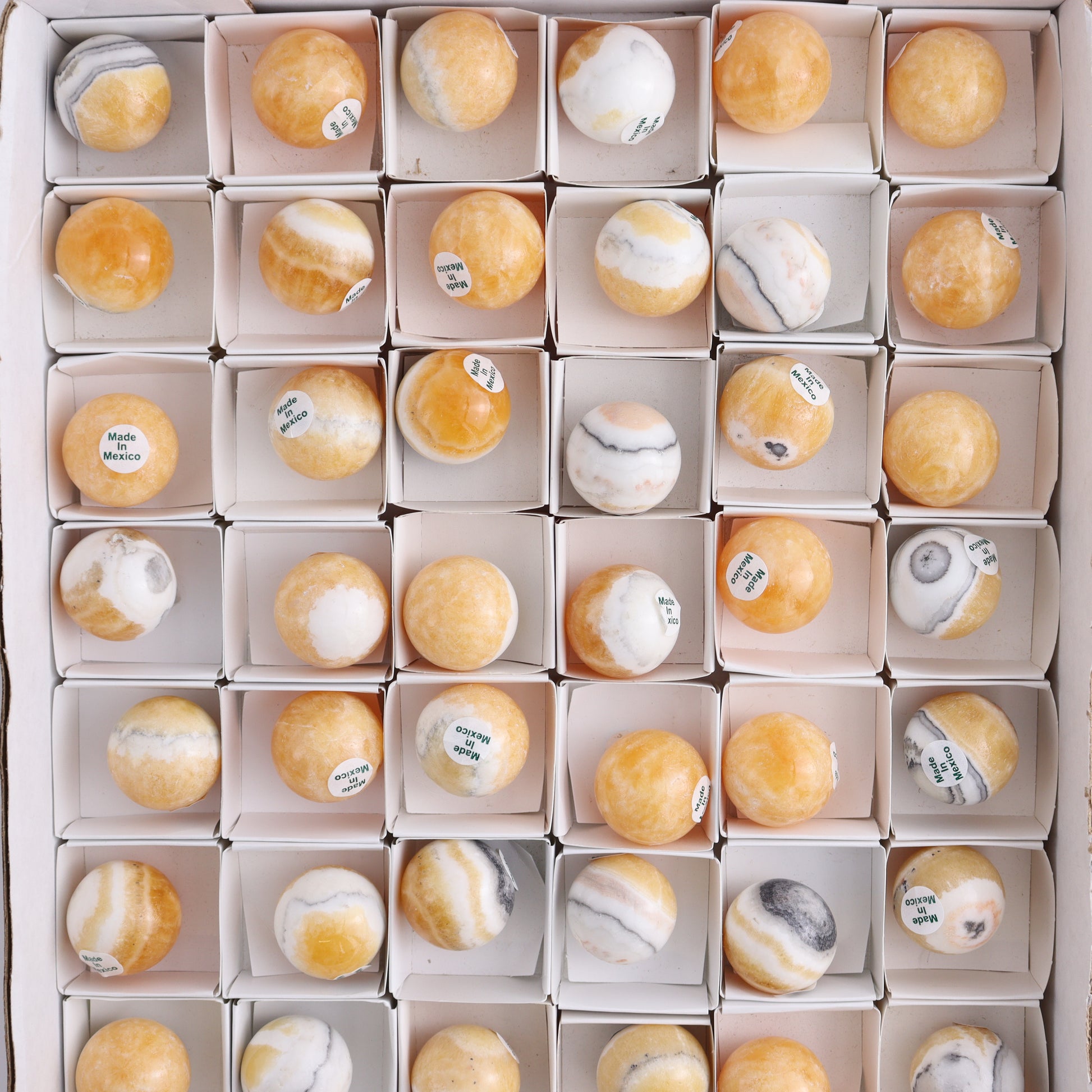 Onyx Spheres Set of 54 - Expert Wholesale and Supplier of Wholesale Crystals & Bulk Gemstones, ["Mexico","onyx","Spheres"]