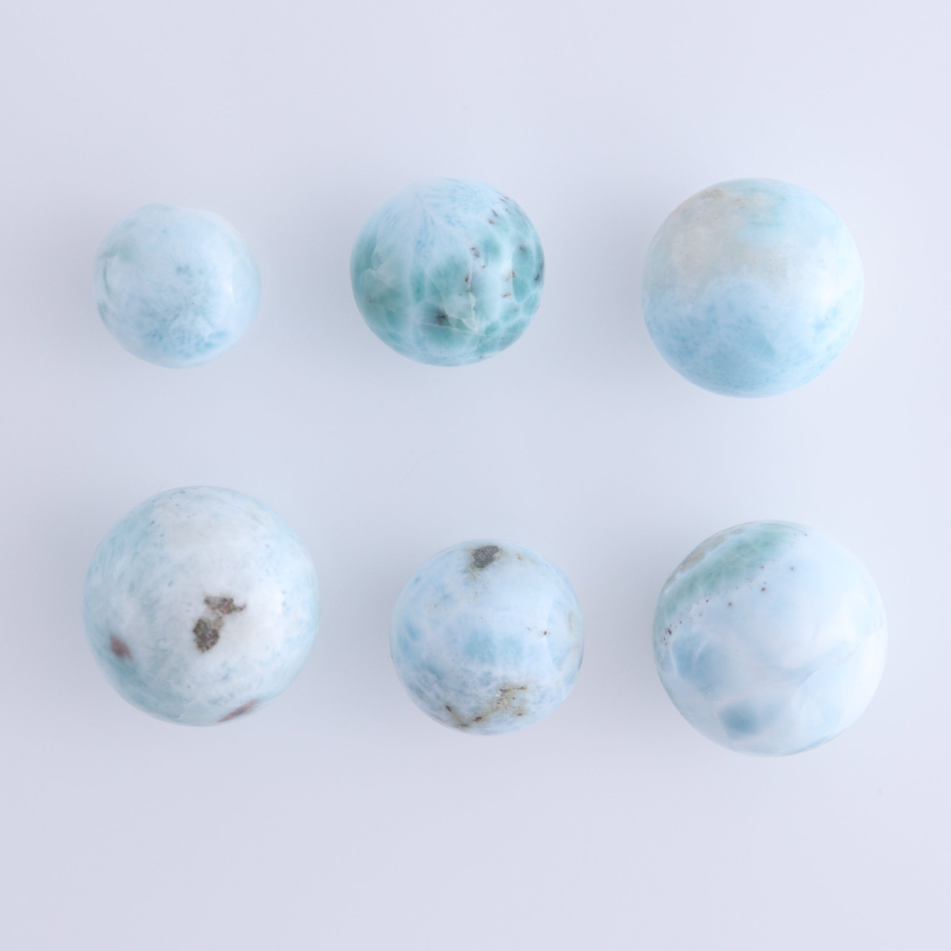 Larimar Spheres Set of 13 - Expert Wholesale and Supplier of Wholesale Crystals & Bulk Gemstones, ["Larimar","Spheres"]