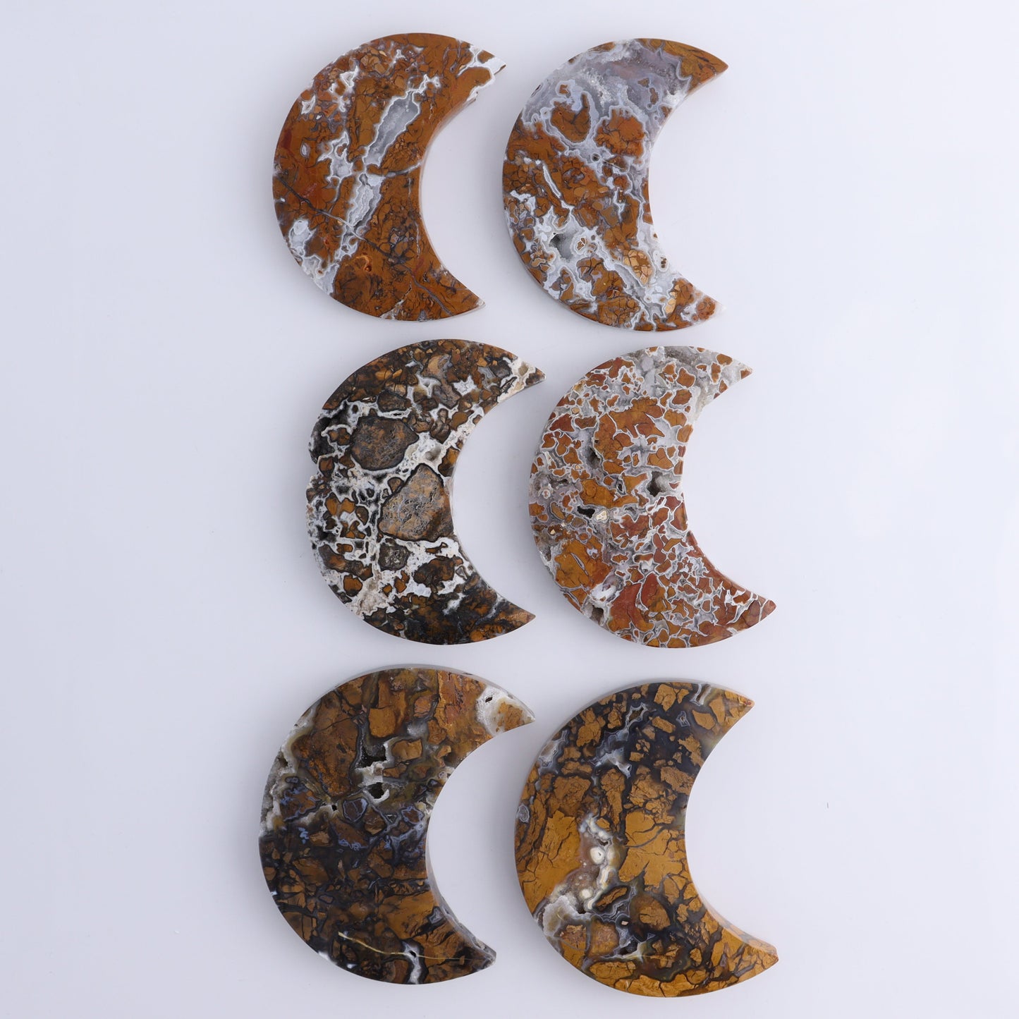 Brecciated Jasper Moons Set of 6 - Expert Wholesale and Supplier of Wholesale Crystals & Bulk Gemstones, ["Brecciated Jasper","Indonesia","moons"]