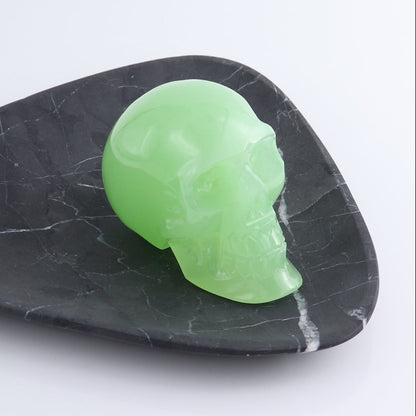 One Large Mexican Green Onyx/Calcite Skull