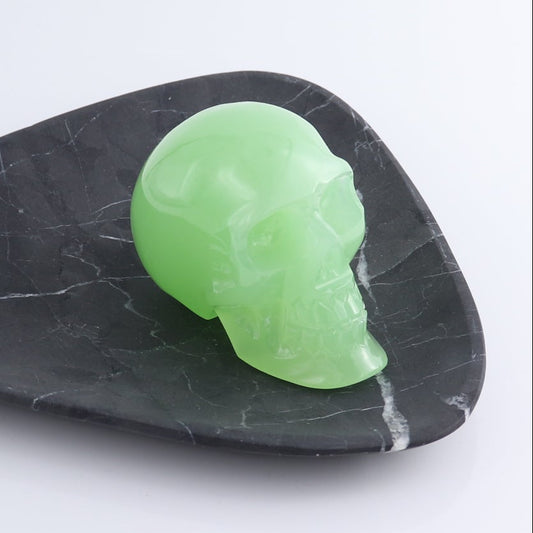 One Large Mexican Green Onyx/Calcite Skull