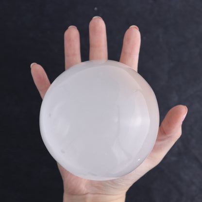 One Selenite (Satin Spar) Sphere 8 cm - 10 cm - Expert Wholesale and Supplier of Wholesale Crystals & Bulk Gemstones, ["Morocco","Selenite","Spheres"]