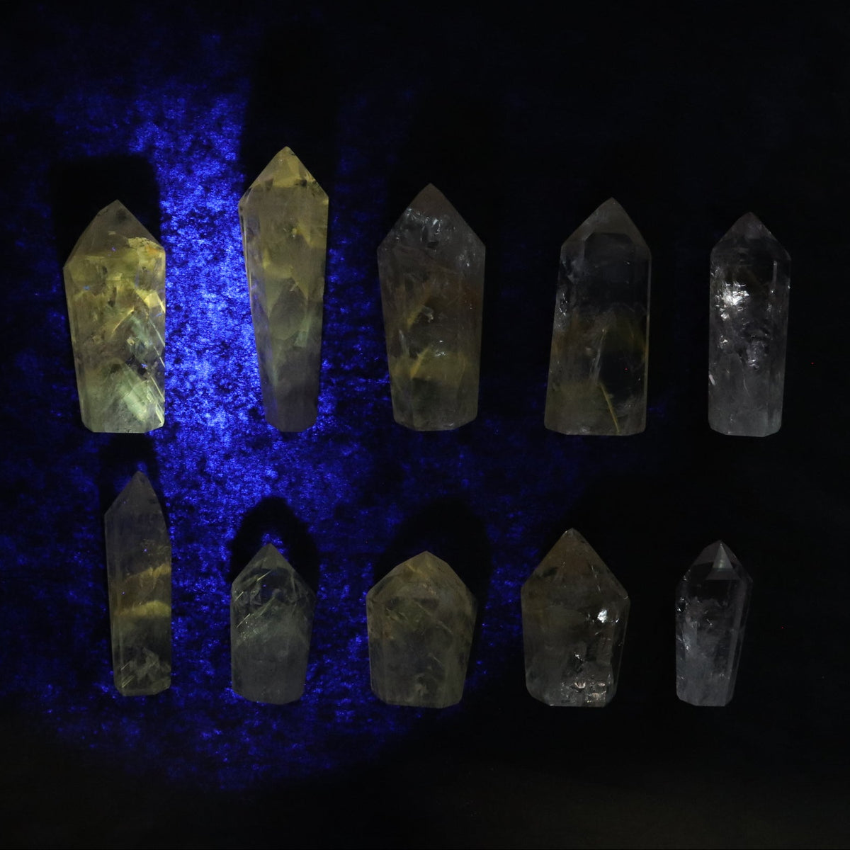 Powellite Amethyst UV Reactive Towers Set of 10