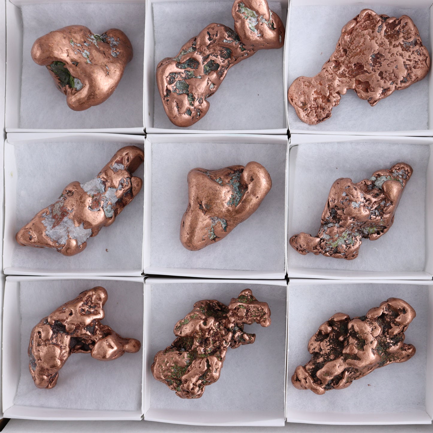 Copper Nuggets Flat of 12 - Expert Wholesale and Supplier of Wholesale Crystals & Bulk Gemstones, ["copper","Copper Nuggets","Freeforms","United States"]
