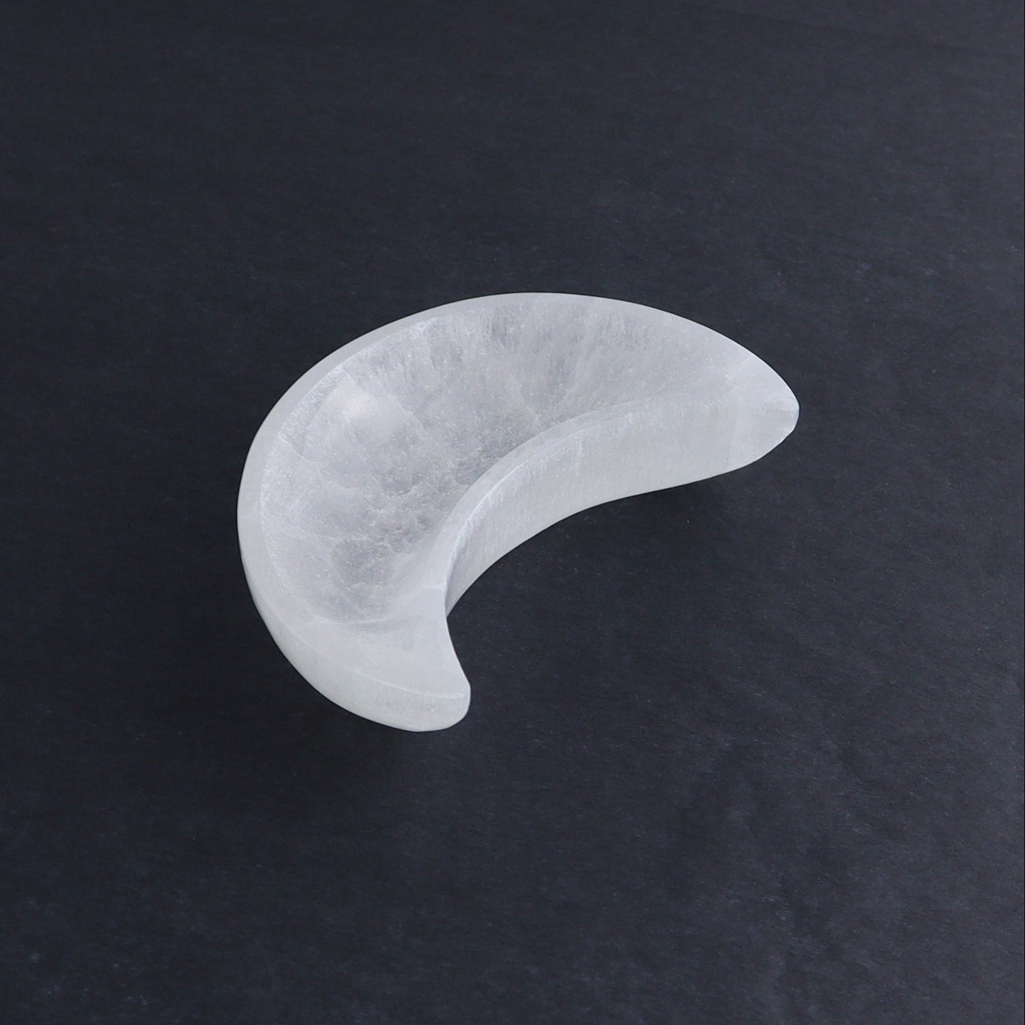 One Selenite (Satin Spar) Moon Bowl 12 cm - Expert Wholesale and Supplier of Wholesale Crystals & Bulk Gemstones, ["Bowls","moons","Morocco","Selenite"]