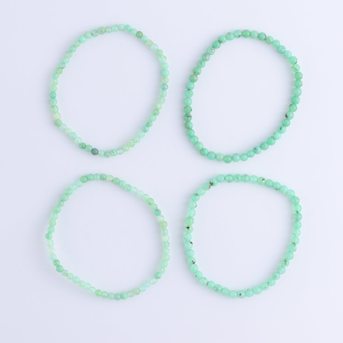One Chrysoprase 3 - 4 mm Bracelet - Expert Wholesale and Supplier of Wholesale Crystals & Bulk Gemstones, ["Bracelet","bracelets","Chrysoprase"]