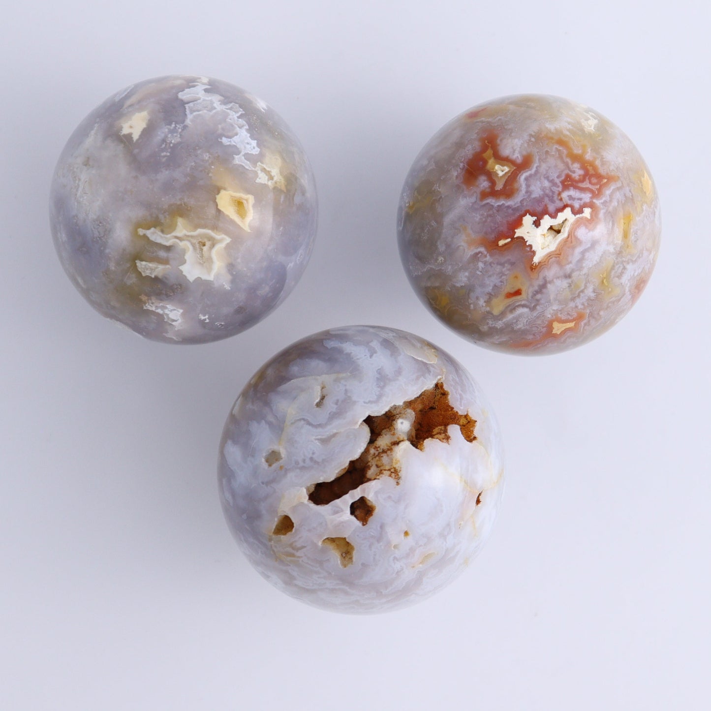 Agate Spheres Set of 9 - Expert Wholesale and Supplier of Wholesale Crystals & Bulk Gemstones, ["Agate","Madagascar","Spheres"]