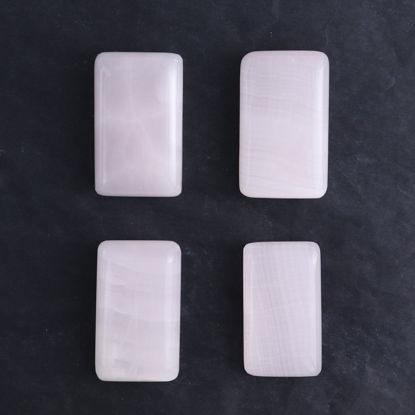Pink Mangano Calcite Rectangles Set of 12